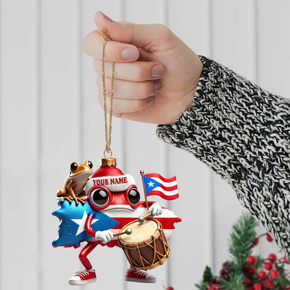 Custom Name Puerto Rico Ornament, Puerto Rico Lover Christmas Gift