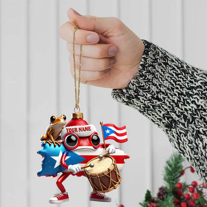 Custom Name Puerto Rico Ornament, Puerto Rico Lover Christmas Gift