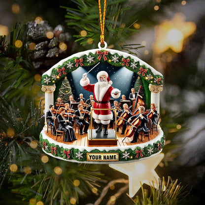 Santa Orchestra Home Decor Christmas Ornament, Personalized Ornament