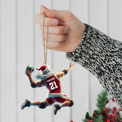 Custom Name and Number Volleyball Ornament, Christmas Gift for Volleyball Lover