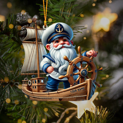 Sailor Santa Home Decor Christmas Ornament, Personalized Ornament