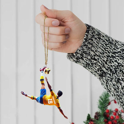 Custom Name and Number Soccer Ornament, Soccer Christmas Gift