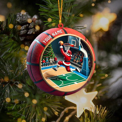 Ball Basketball Decor Christmas Ornament, Personalized Ornament