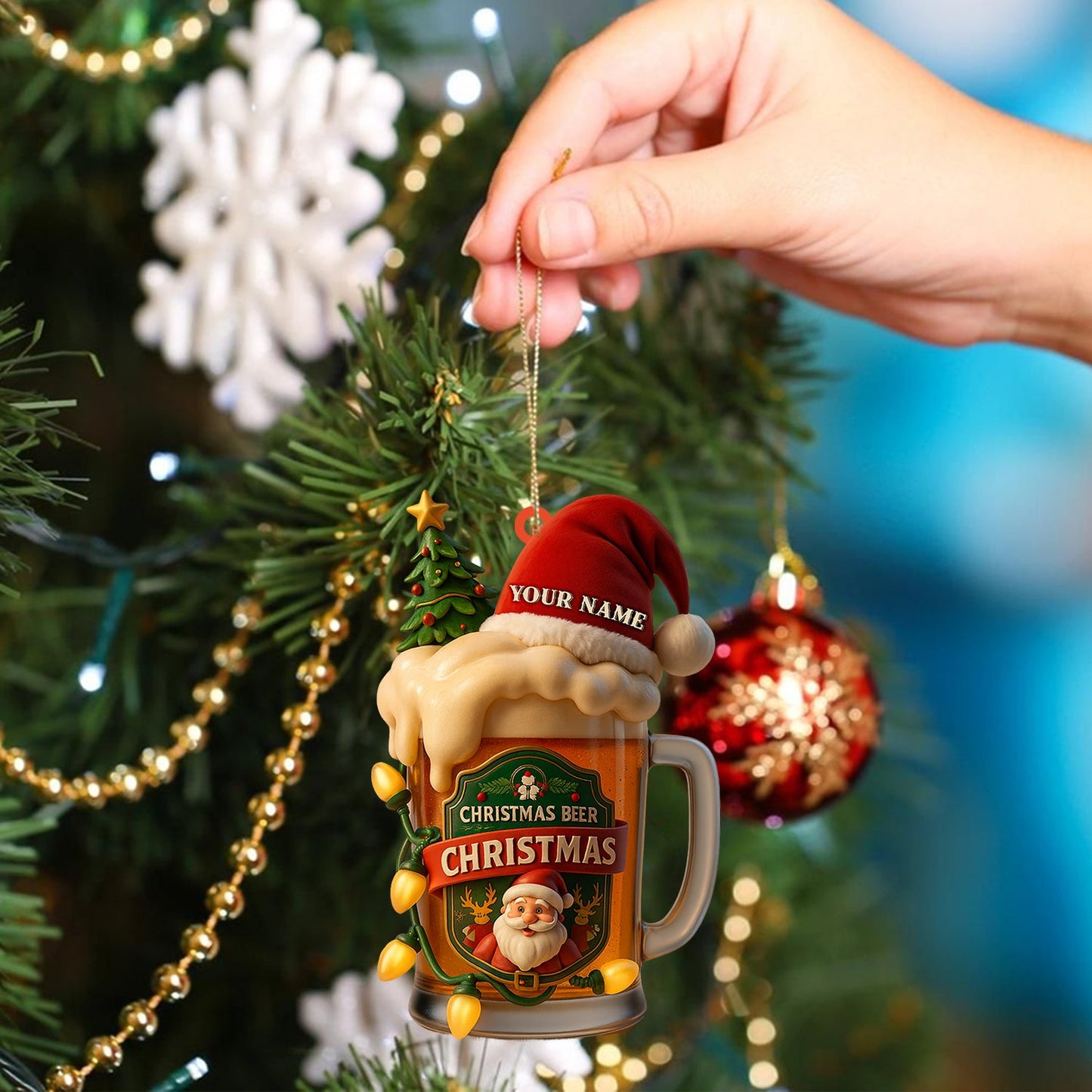 Christmas Beer, Home Decor, Christmas Ornament, Personalized Ornament