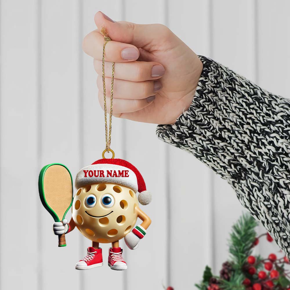 Custom Name Pickleball Ornament, Pickleball Lover Christmas Gift
