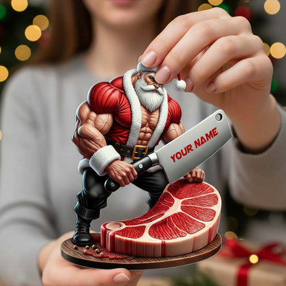 Christmas Butcher Santa Home Decor, Christmas Ornament, Personalized Ornament