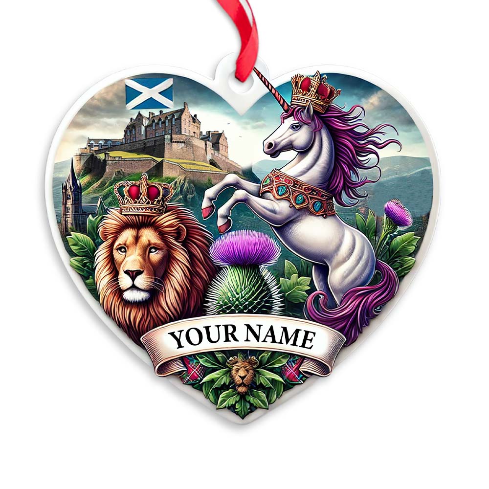 Custom Name Scotland Ornament, Christmas Gift for Scotland Lover