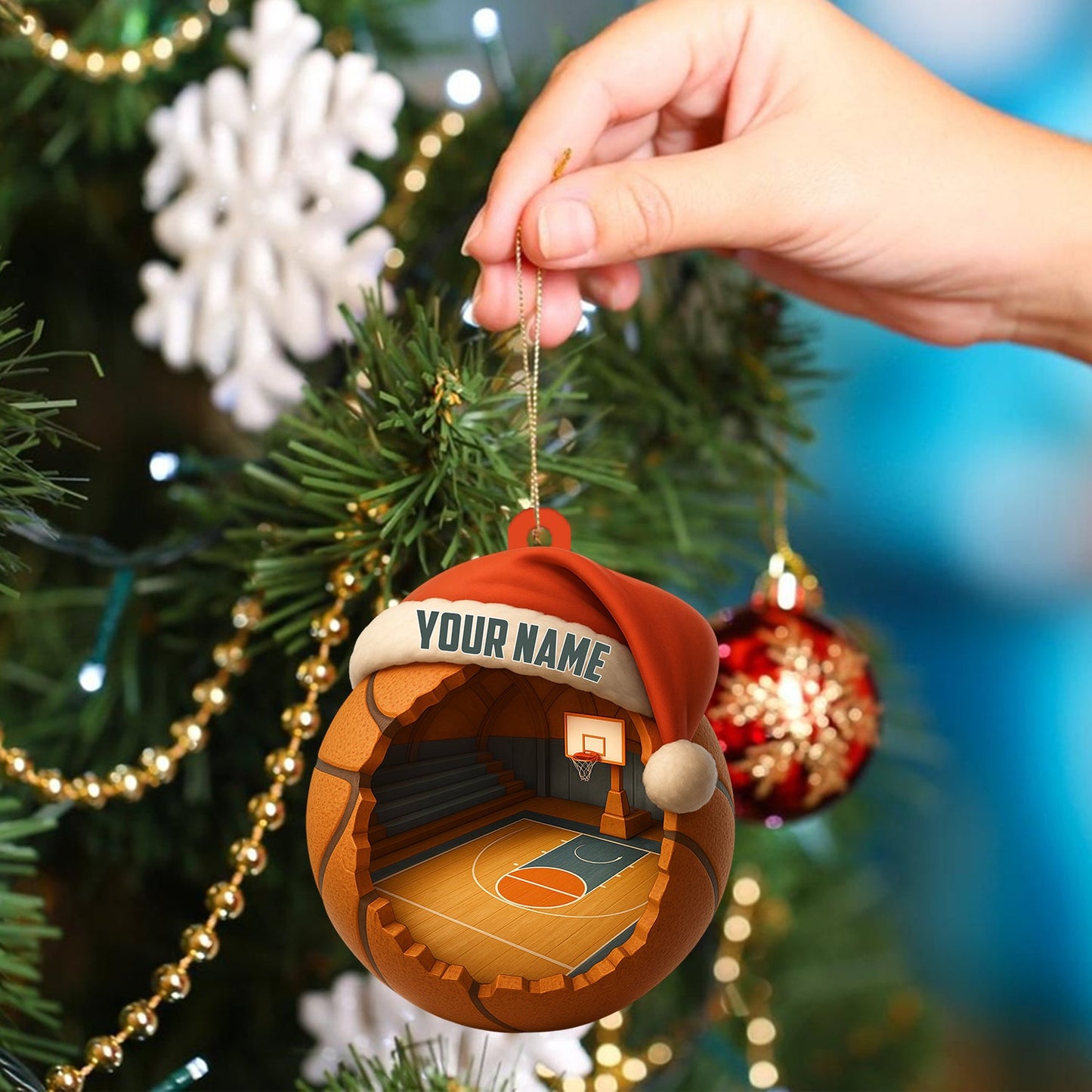 Christmas Basketball Lover, Home Decor, Christmas Ornament, Personalized Ornament