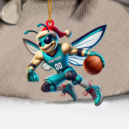Charlotte Hornets Basketball Christmas Ornament, Personalized Ornament