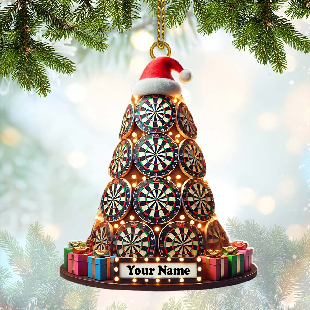 Custom Name Dart Ornament, Christmas Gift Decoration