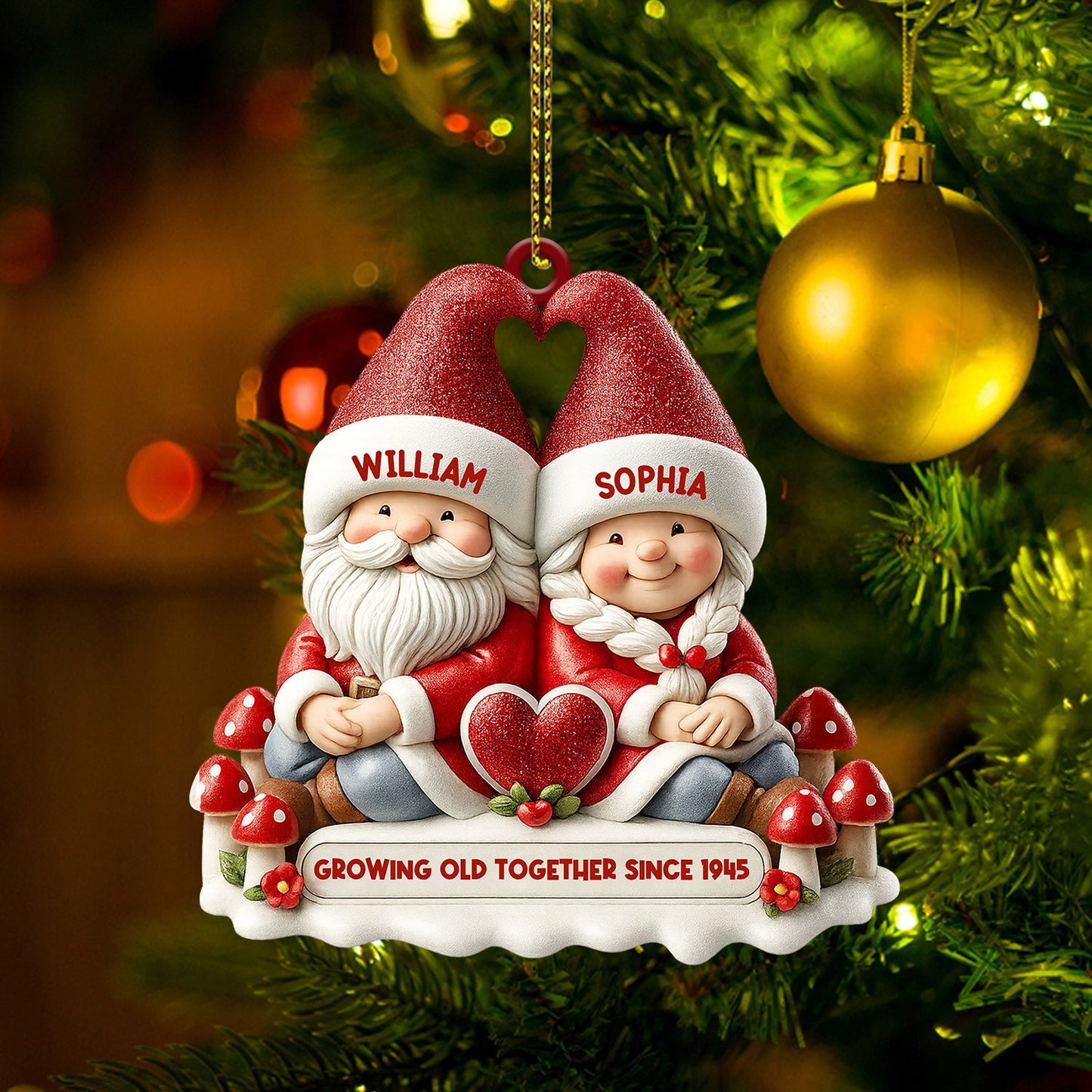 Growing Old Together Christmas, Home Decor, Christmas Ornament, Personalized Ornament