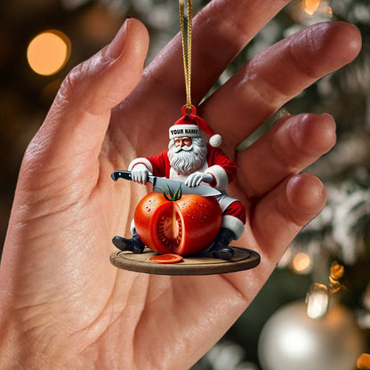 Chef Santa Home Decor Christmas Ornament, Personalized Ornament
