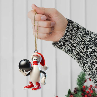 Custom Name Bowling Christmas Ornament, Bowling Lover Christmas Gift