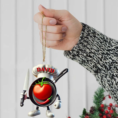 Custom Name Chef Ornament, Chef Christmas Gift