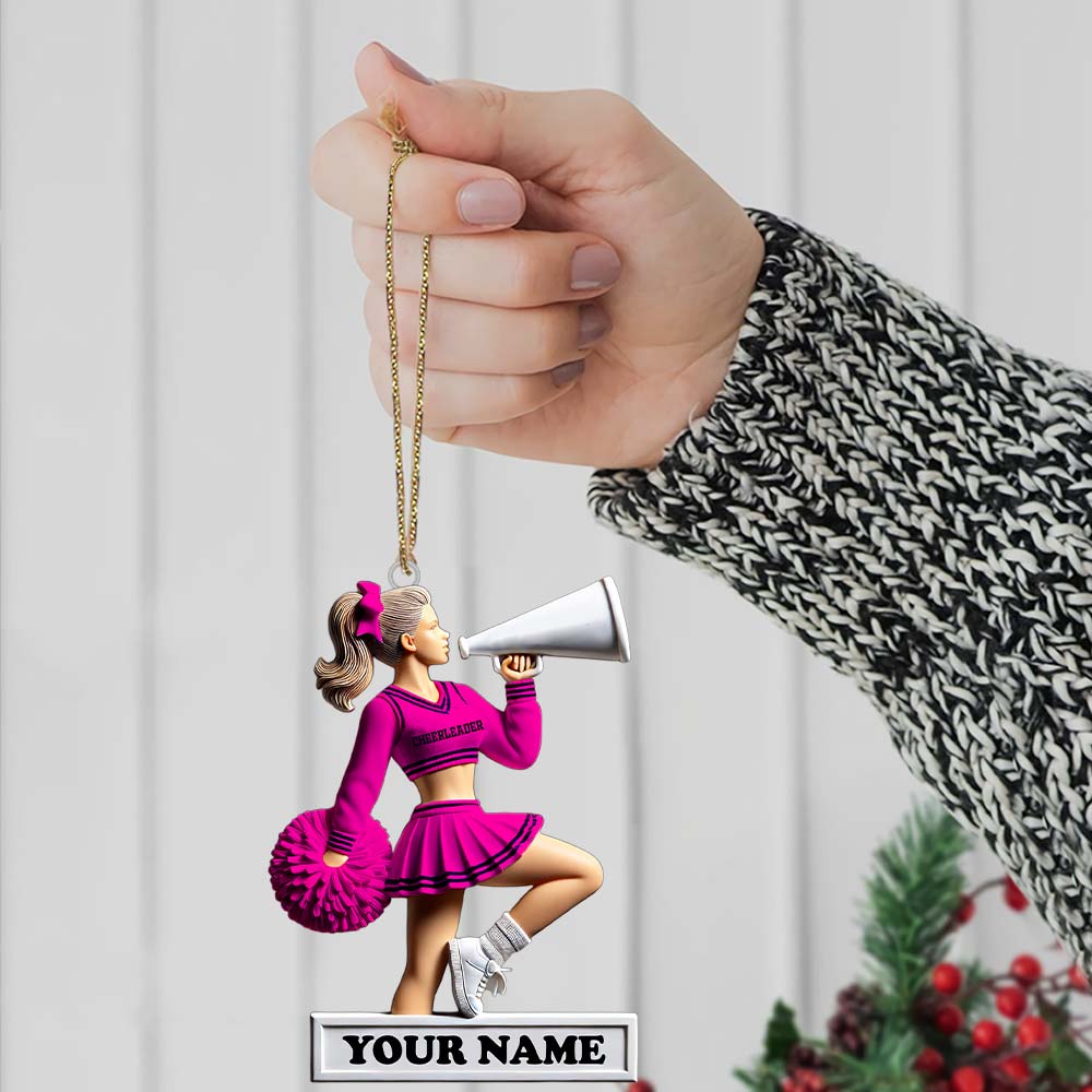 Custom Name Cheerleader Ornament, Cheerleader Christmas Gift
