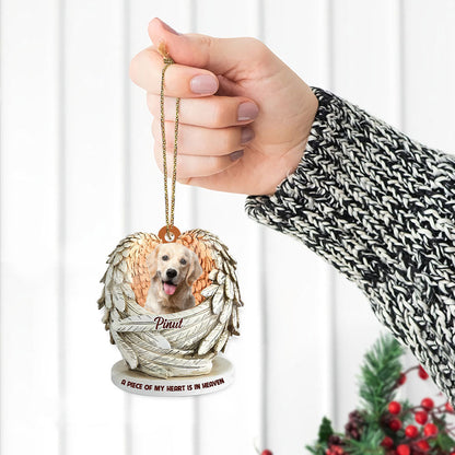 A Piece Of My Heart - Custom Quote, Photo And Name - Personalized Cutie Puppy And Cutie Kittie Acrylic Ornament - Gift For Pet Lover