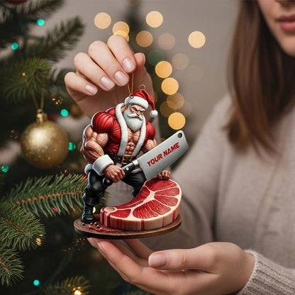 Christmas Butcher Santa Home Decor, Christmas Ornament, Personalized Ornament