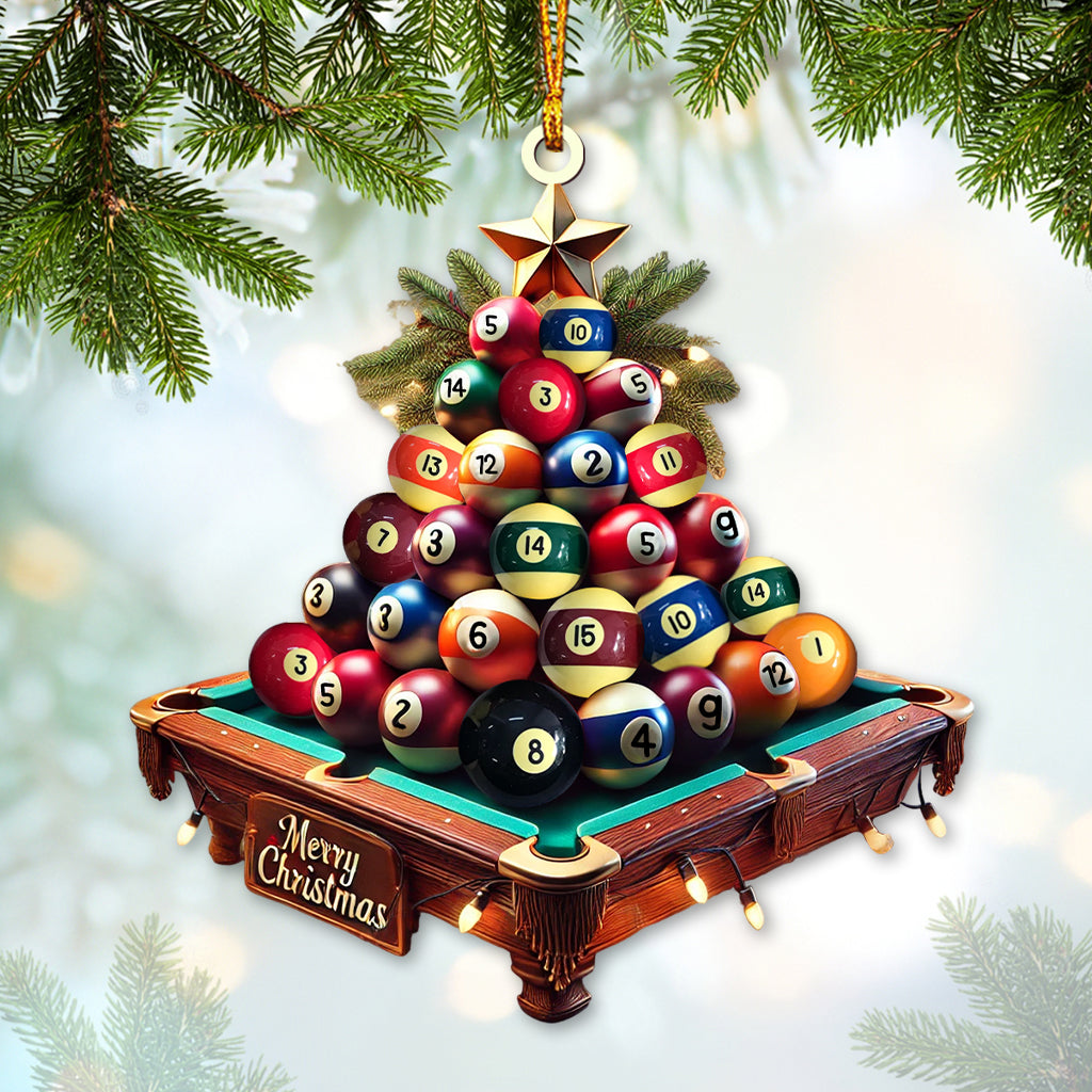 Custom Name Billiard Ornament, Billiard Lover Christmas Gift
