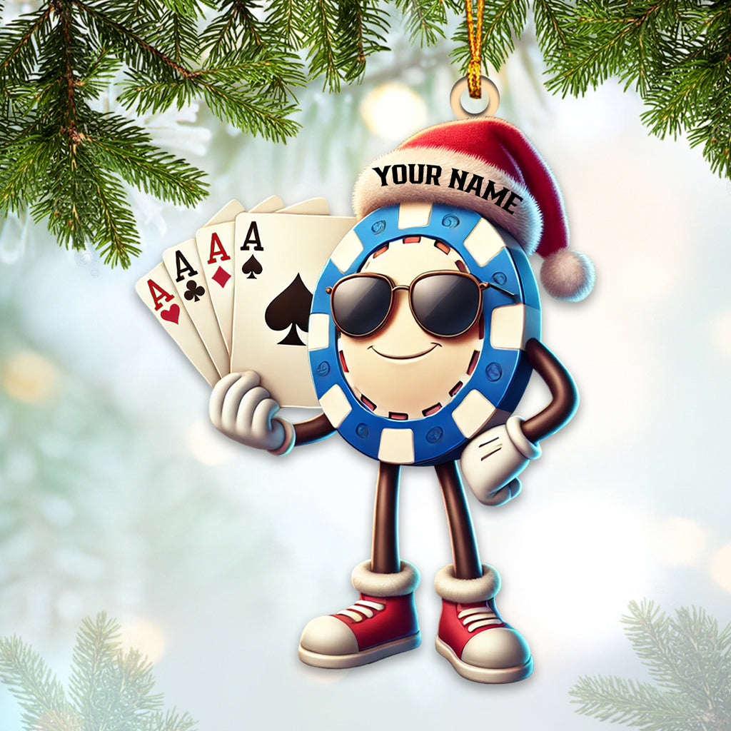 Custom Name Poker Ornament, Poker Christmas Decoration