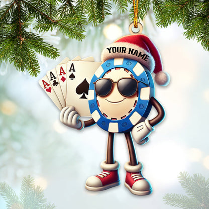 Custom Name Poker Ornament, Poker Christmas Decoration