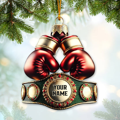 Custom Name Boxing Champion Ornament, Boxing Lover Christmas Gift