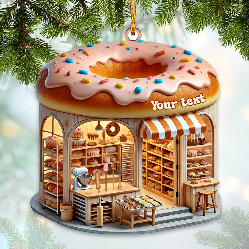 Custom Name Bakery Ornament, Christmas Decoration for Bakery Shop