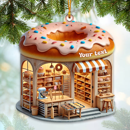 Custom Name Bakery Ornament, Christmas Decoration for Bakery Shop