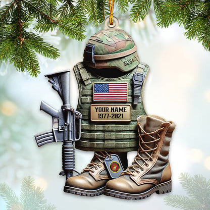 Custom Name U.S. Veteran Ornament Ornament, U.S. Veteran Memorial Christmas Gift