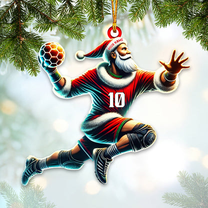Custom Number Handball Santa Ornament, Christmas Gift for Handball Lover