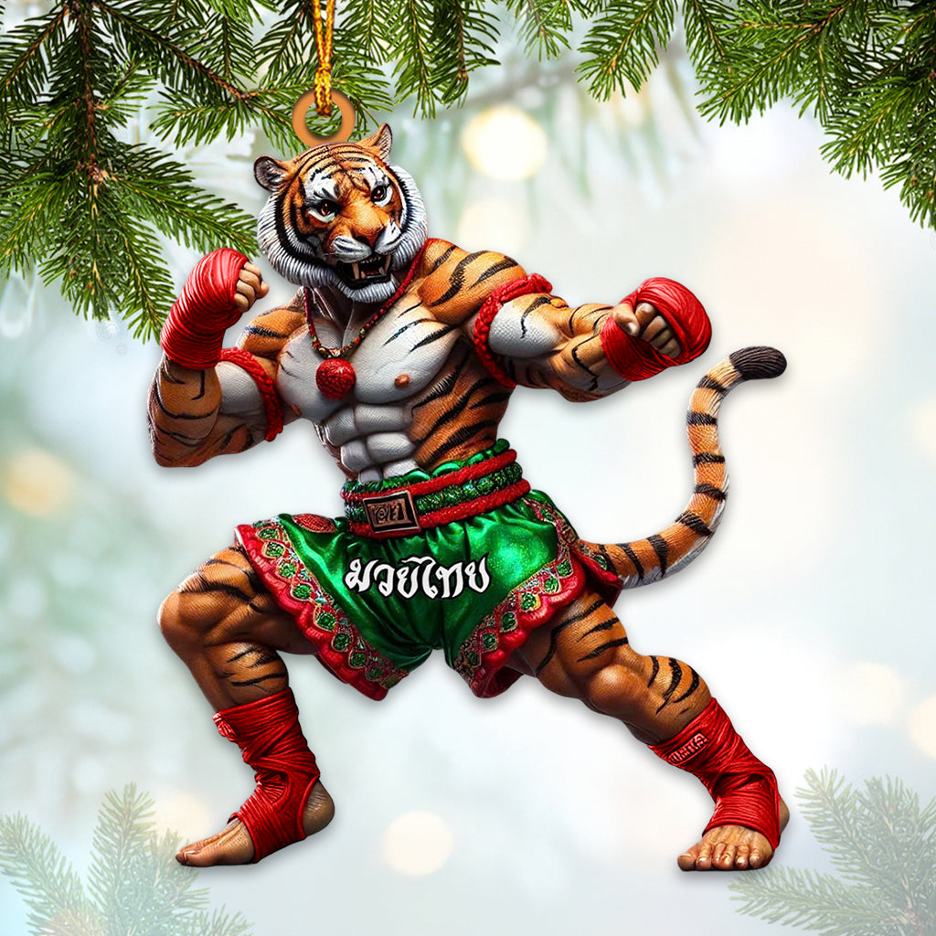 Custom Name Muay Thai Ornament, Muay Thai Santa Christmas Gift