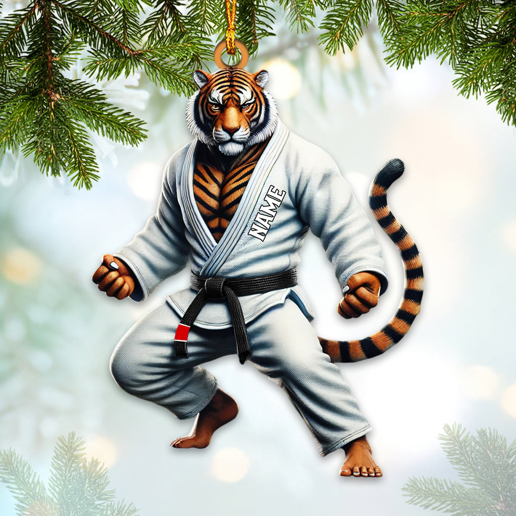 Custom Name Jiu Jutsu Tiger Ornament, Jiu Jutsu Christmas Gift
