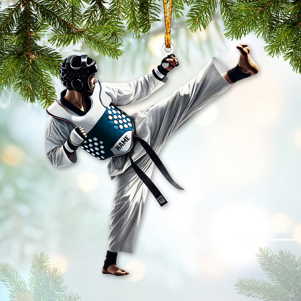 Custom Name Taekwondo Ornament, Taekwondo Christmas Gift