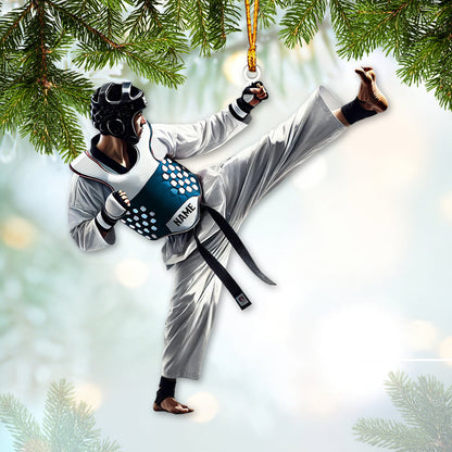 Custom Name Taekwondo Ornament, Taekwondo Christmas Gift
