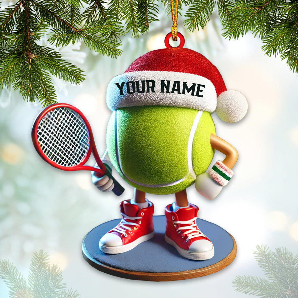 Custom Name Tennis Ornament, Tennis Christmas Gift