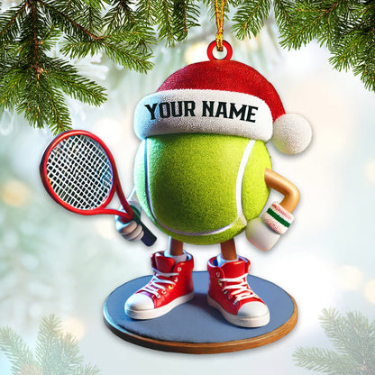 Custom Name Tennis Ornament, Tennis Christmas Gift