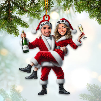 Custom Name and Photo Couple Ornament, Couple Christmas Gift