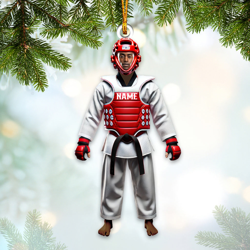Custom Name and Face Taekwondo Ornament, Taekwondo Christmas Gift