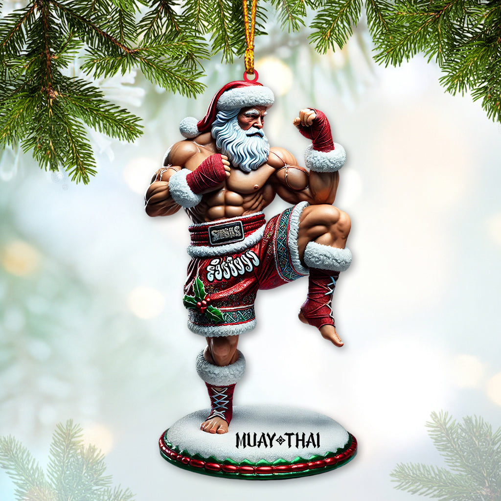 Custom Name Muay Thai Ornament, Muay Thai Santa Christmas Gift