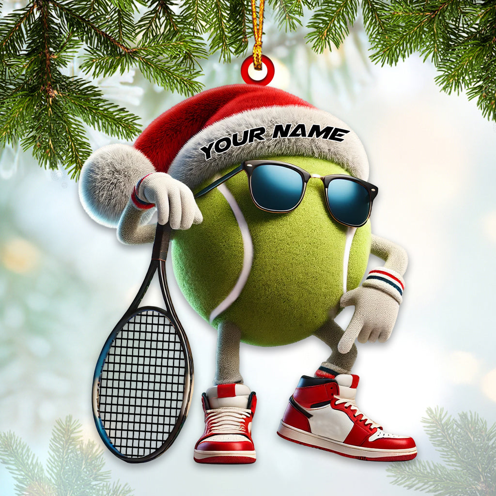 Tennis Ball Home Decor Christmas Ornament, Personalized Ornament