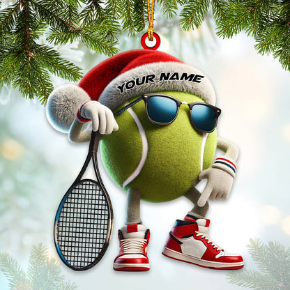 Tennis Ball Home Decor Christmas Ornament, Personalized Ornament