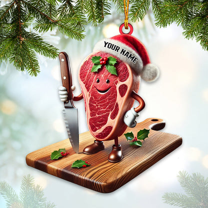 Beef Home Decor Christmas Ornament, Personalized Ornament