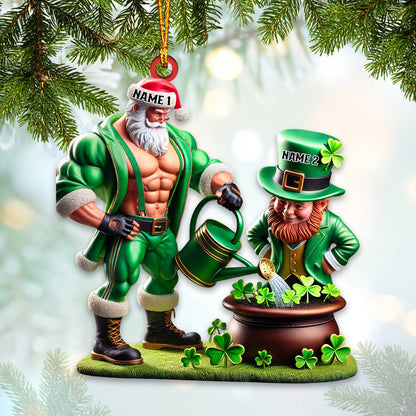 Lucky Leprechaun In Green Leotards Home Decor Christmas Ornament, Personalized Ornament
