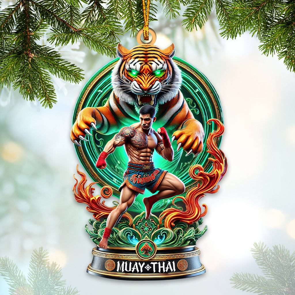 Custom Name Muay Thai Ornament, Muay Thai Santa Christmas Gift