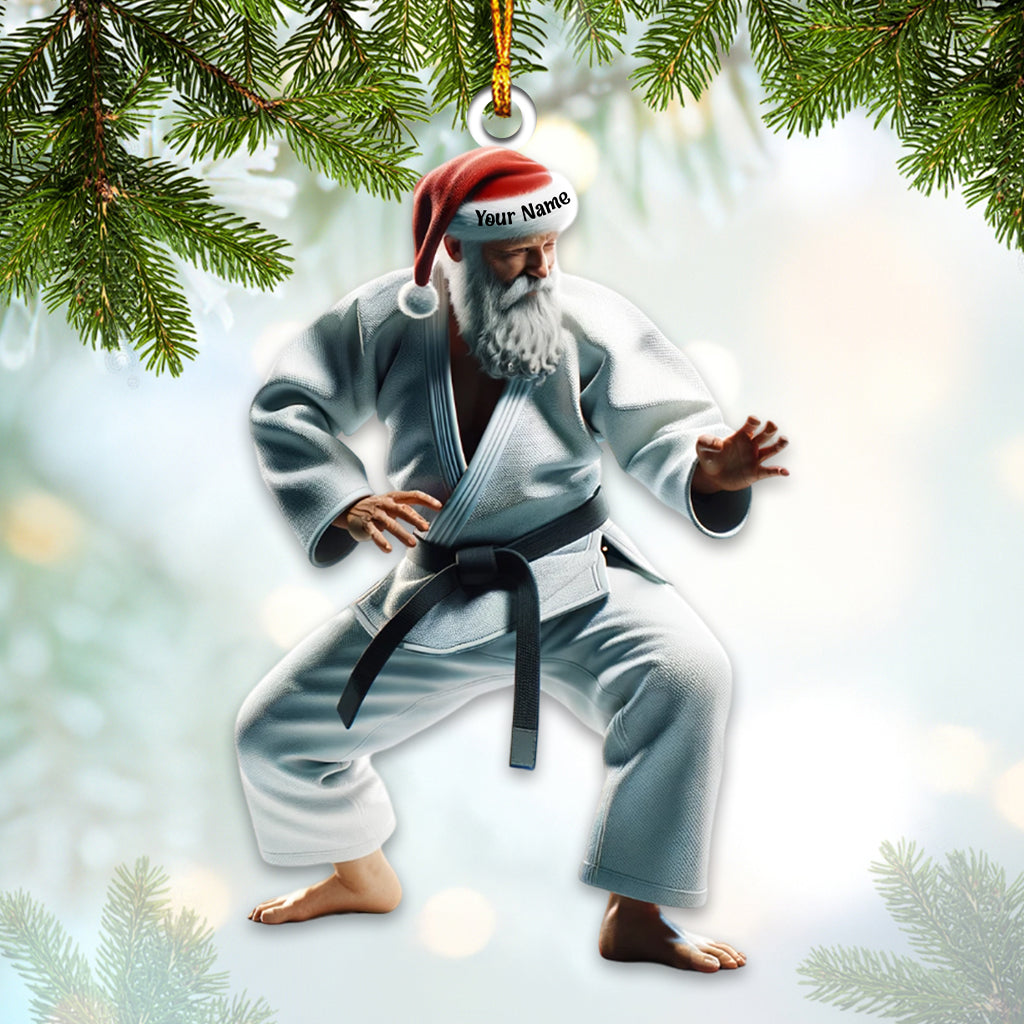Custom Name Karate Santa Ornament, Karate Christmas Gift