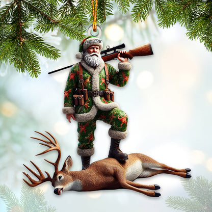 Custom Name Deer Hunting Ornament, Deer Hunter Christmas Gift