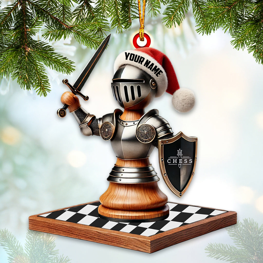 Custom Name Chess Ornament, Chess Lover Christmas Gift