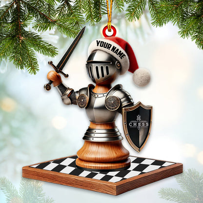 Custom Name Chess Ornament, Chess Lover Christmas Gift
