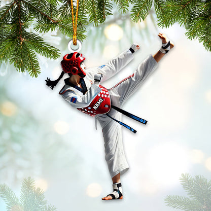 Custom Name Taekwondo Ornament, Taekwondo Christmas Gift