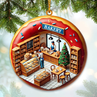 Christmas Donut Bakery Home Decor Christmas Ornament, Personalized Ornament
