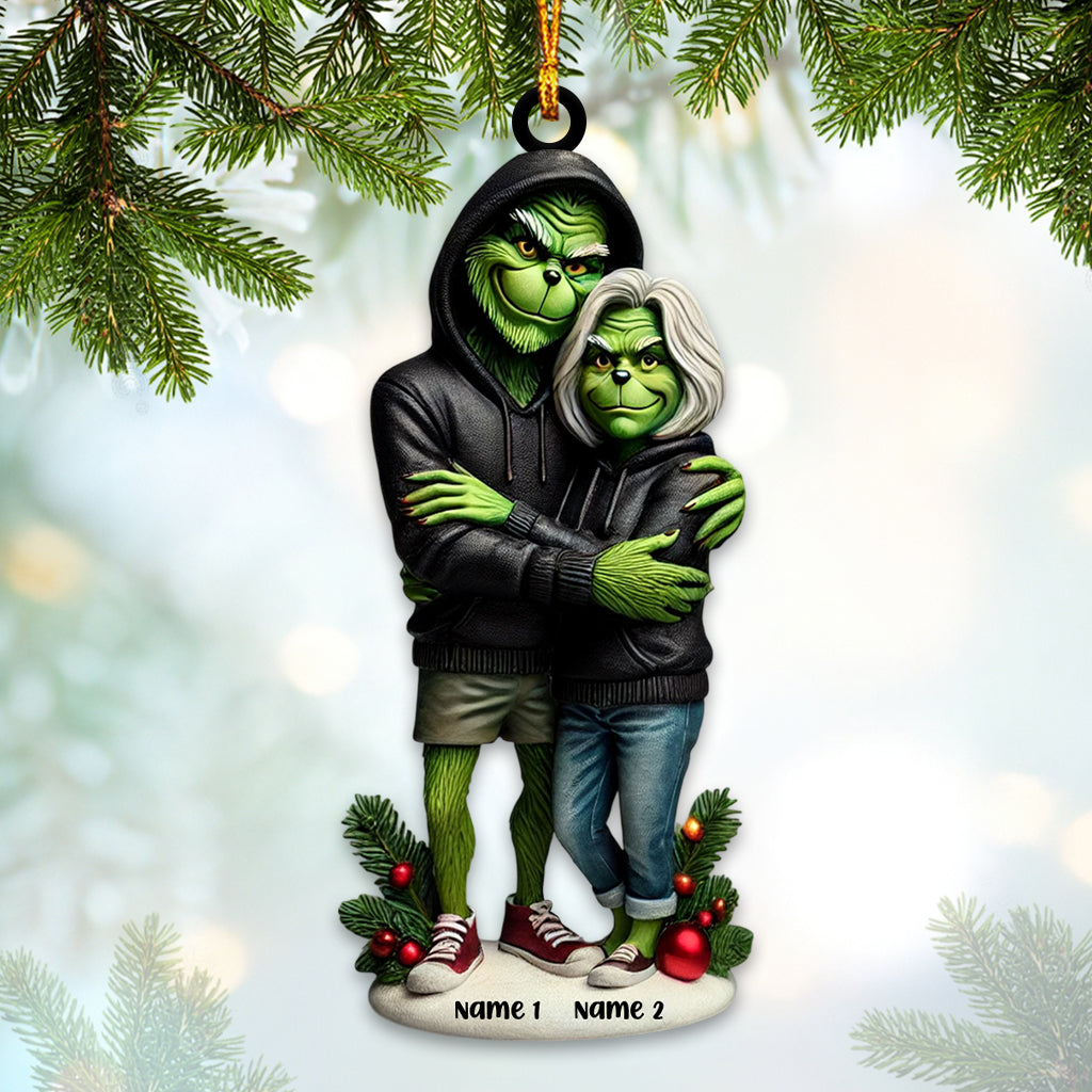 Custom Name Grinch Couple Ornament, Lover Christmas Gift